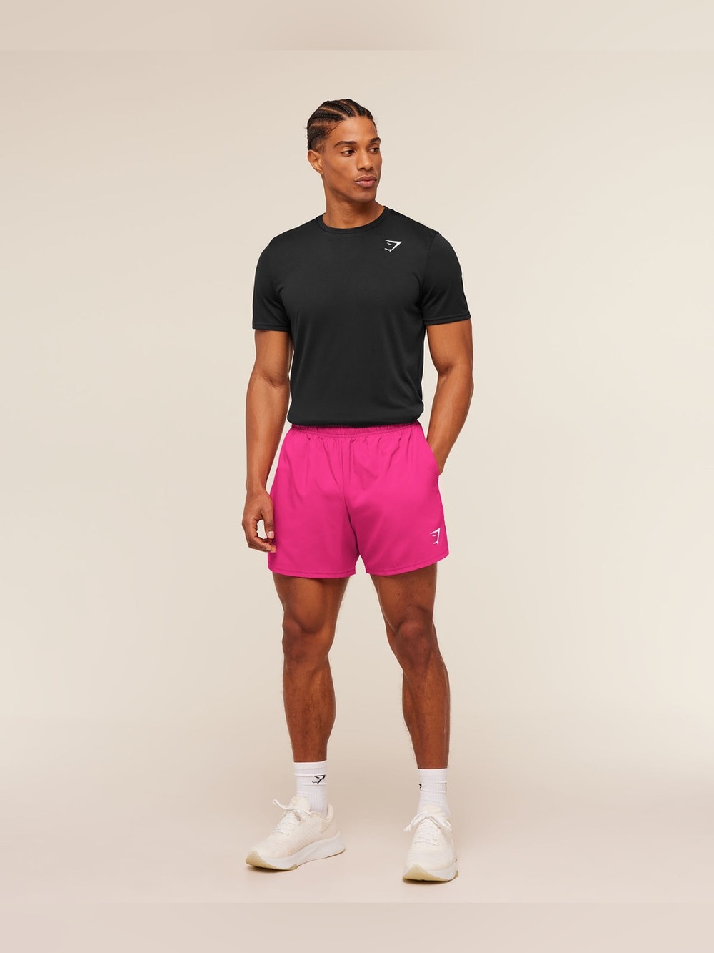 GYMSHARK Arrival Mesh 5” Shorts in Pink Lifting Size Large - Picture 4 of 14